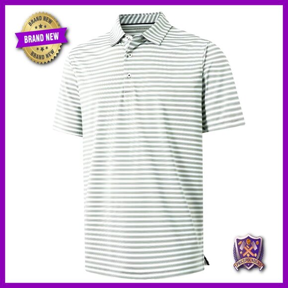 Men's Performance Polo Shirt Moisture Wicking Dry Fit Golf Activewear